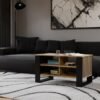 wizual1 Tafel Modern 4P SLIM – Artisan eiken / Zwart