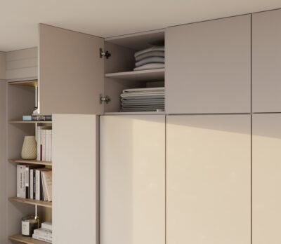 Kledingkast SENSO 3D – 150 cm – Kasjmier – met opzetstuk