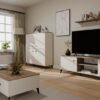 TV-meubel POINT 2D – Castello eiken / Kasjmier beige – 2 deuren