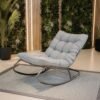 Tuinfauteuil VIBE – 115 cm – Zwart / Grijs – met kussen