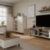 TV-meubel POINT 2D – Castello eiken / Kasjmier beige – 2 deuren
