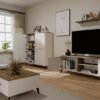 wizual4 Dressoir POINT 4D – Castello eiken / Kasjmier beige – 4 deuren – 8 planken