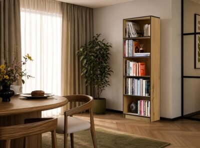 Rek R60 – Artisan eiken / Zwart – 5 planken