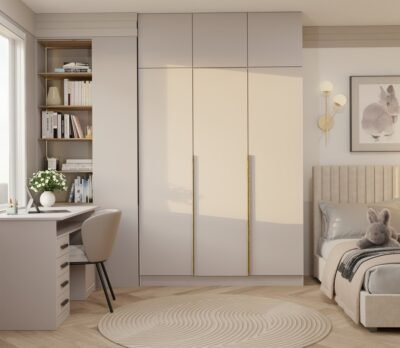 Kledingkast SENSO 3D – 150 cm – Kasjmier – met opzetstuk