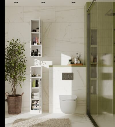wizual4 Badkamerkast MEXY 1D – 1 deur – 4 planken