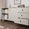 Dressoir POINT 2D3S – Castello eiken / Kasjmier beige – 3 laden – 2 deuren