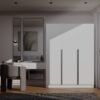 Kledingkast SENSO 3D 150 – 150 cm – Wit / Zwart – 3 deuren