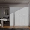 Kledingkast SENSO 4D 200 – 200 cm – Wit / Zwart – 4 deuren