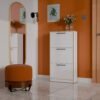 Schoenenkast Paula – Artisan eiken / Wit – 3 deuren