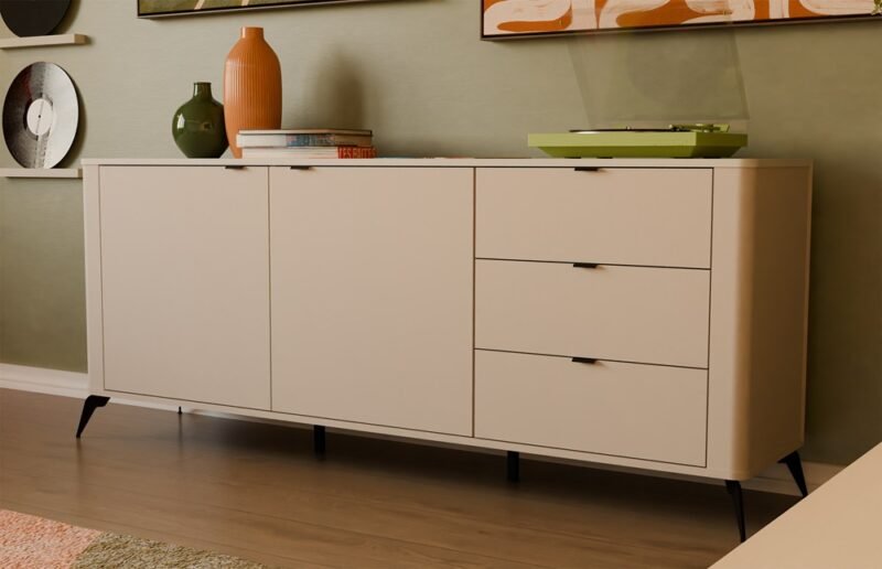 wizualka3 Dressoir CORDOBA 2D3S – Kasjmier beige – 3 laden – soft-close