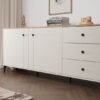 Dressoir POINT 2D3S – Castello eiken / Kasjmier beige – 3 laden – 2 deuren