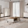 Dressoir POINT 2D3S – Castello eiken / Kasjmier beige – 3 laden – 2 deuren