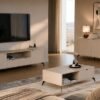 Dressoir CORDOBA 2D3S – Kasjmier beige – 3 laden – soft-close