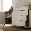 wizz3 Dressoir CORDOBA 2D3S – Castello eiken / Kasjmier beige – 3 laden – soft-close