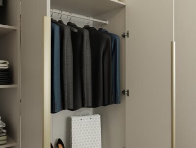 wizzz1 Kledingkast SENSO 4D 200 – 200 cm – Kasjmier beige – 4 deuren