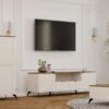 wizzzestaw2 Dressoir CORDOBA 4D – Castello eiken / Kasjmier beige – 4 deuren – 8 planken
