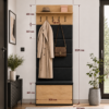 wmiaryszafkawieszaklior-aigen Garderobemeubel LIOR – 202.5 × 80 × 35 cm – Artisan eiken / Zwart