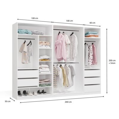 wymiary Garderobemeubel Moduowa OPENO – Wit