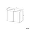 Wastafelmeubel CORDOBA 2D – Castello eiken / Kasjmier – hangend – met wastafel
