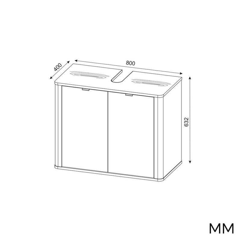Wastafelmeubel CORDOBA 2D – Castello eiken / Kasjmier – hangend – met wastafel