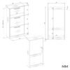 wymiary Schoenenkast Paula – Artisan eiken / Zwart – 3 deuren