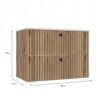 wymiary Wastafelmeubel TIGO 80 2S – Evoke eiken – geribbeld front – met wastafel