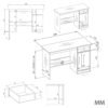 wymiary6 Bureauset Chester – Wit