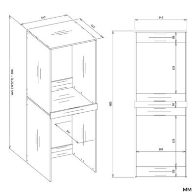 wymiarynowe Wasmachinekast POLA TWIN – met opbergruimte