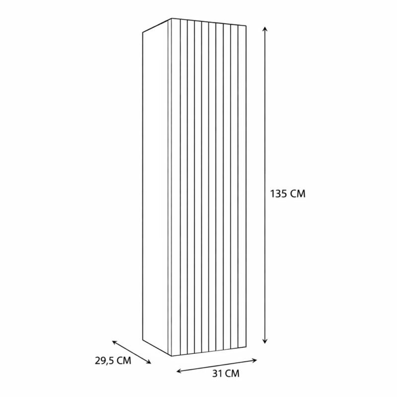 Badkamerkast TIGO 1D – Kasjmier – hangend – geribbeld front