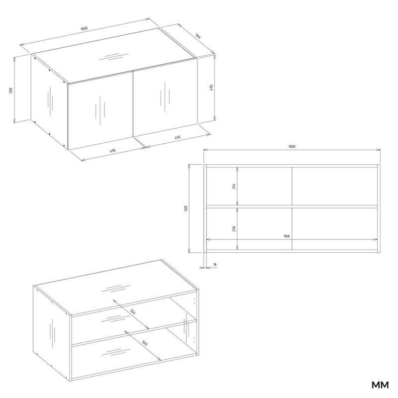Kledingkast SENSO 4D – 250 × 200 cm – Kasjmier / Zwart – met opzetstuk
