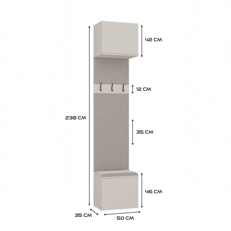 Garderobemeubel HAGA III 1Sz2W – Kasjmier beige
